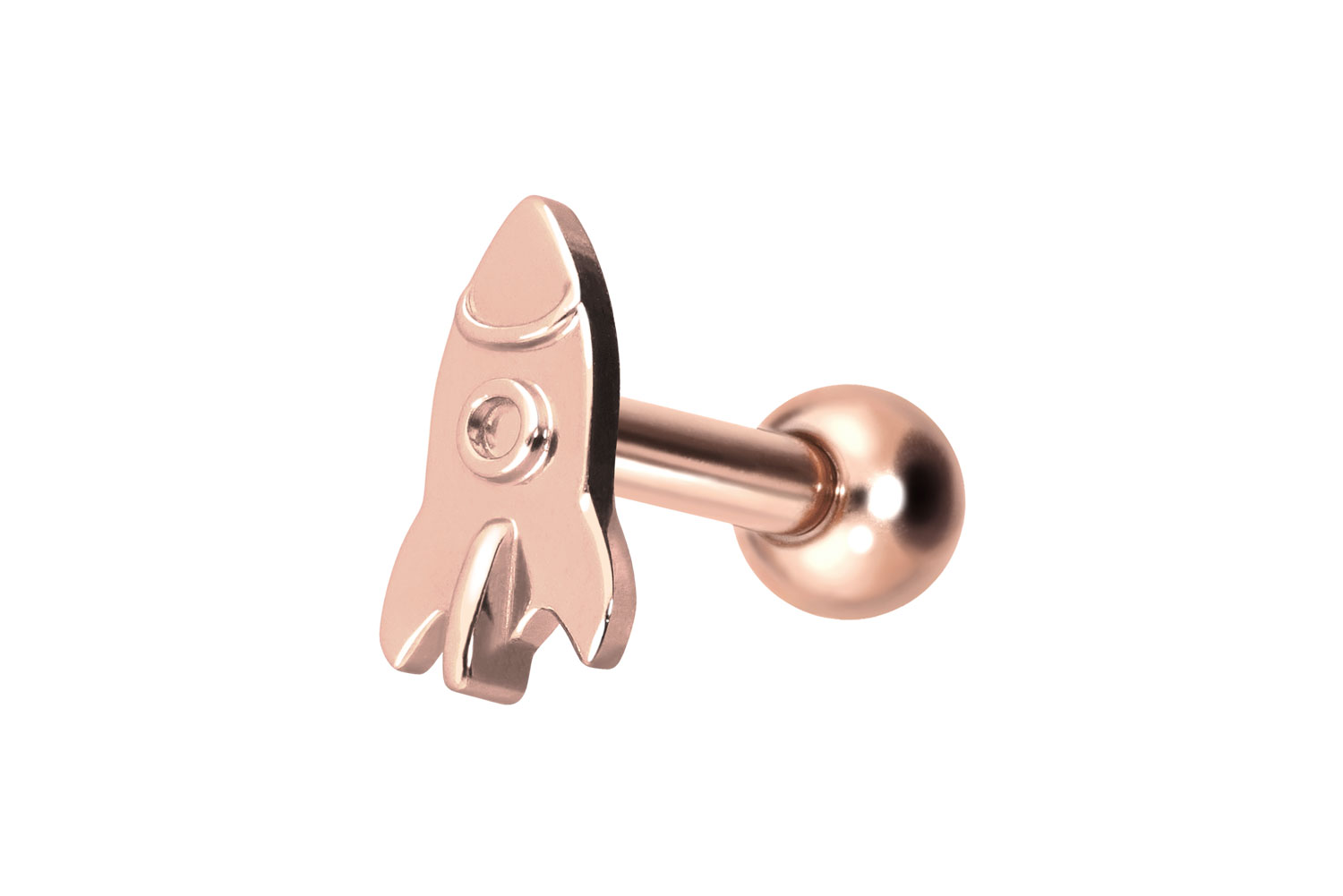 Titan Ohrpiercing mit Innengewinde RAKETE